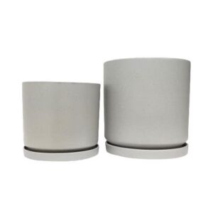 כלי צילינדר מעוצב אפור נקודות עם תחתית תואמת – שני גדלים לבחירה